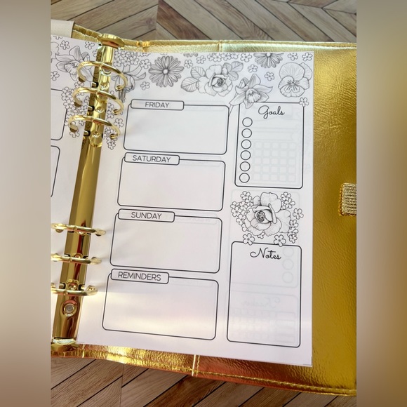 A5 Planner Binder inserts Non- dated Agenda 6-Ring weekly layout - Picture 3 of 4